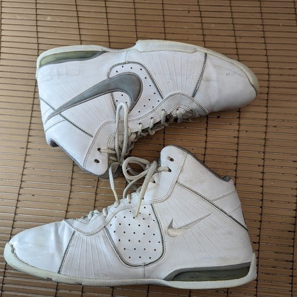 Nike Air Max Full Court Mens Basketball Shoes White/Metallic Silver 417792-103 S - Picture 5 of 9